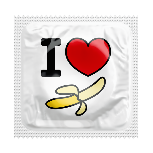 I Heart Bananas Humorous Condoms, Bag of 50