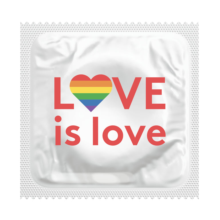 Love is Love Heart Condoms, Bag of 50