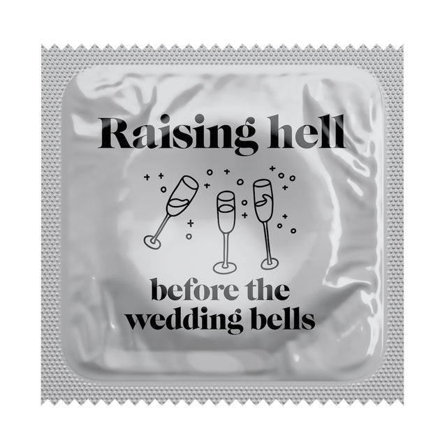 Raising Hell Before the Wedding Bells Bachelorette Party Condoms, Bag of 50