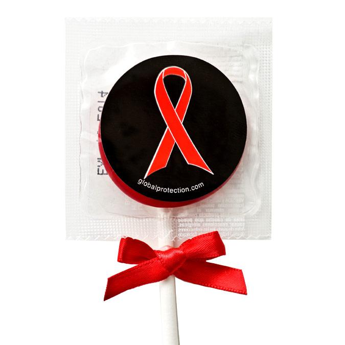 Red Ribbon Condom Pops, Bag of 50