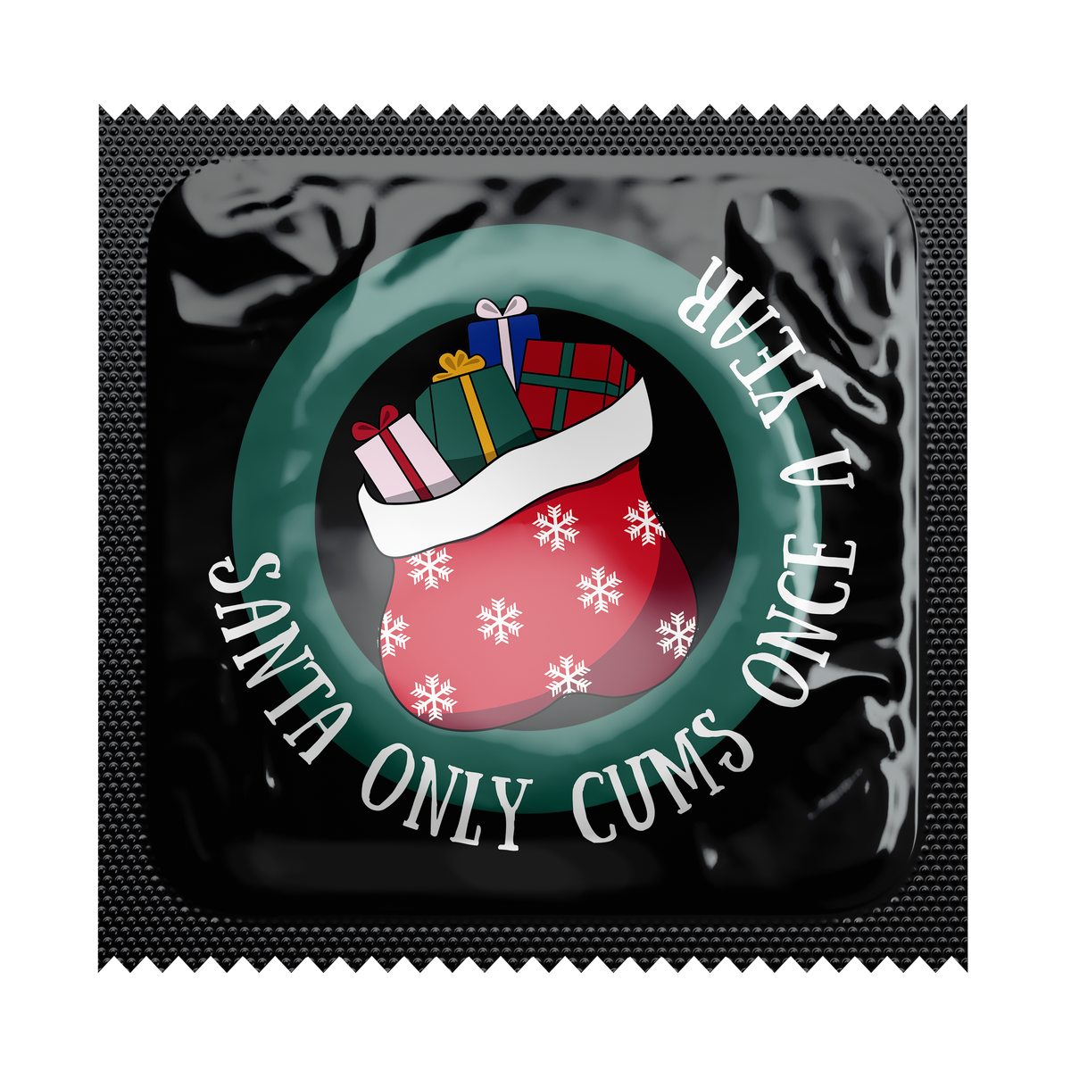 Santa Only Cums Once a Year Holiday Condoms, Bag of 50