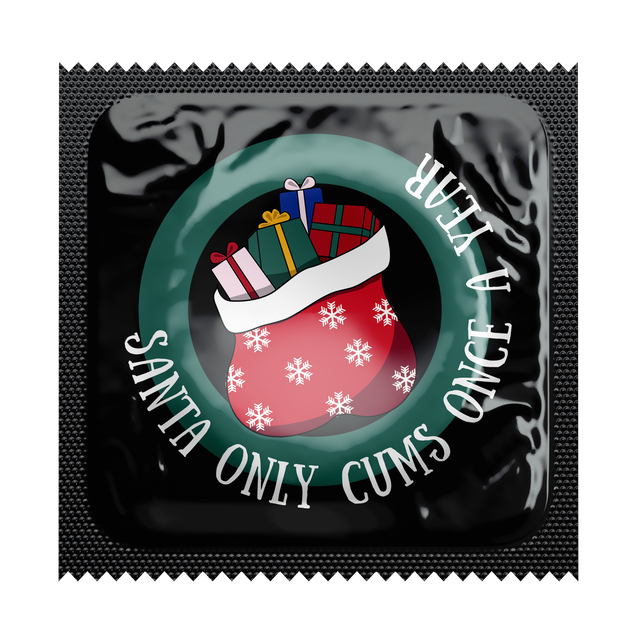 Santa Only Cums Once a Year Holiday Condoms, Bag of 50