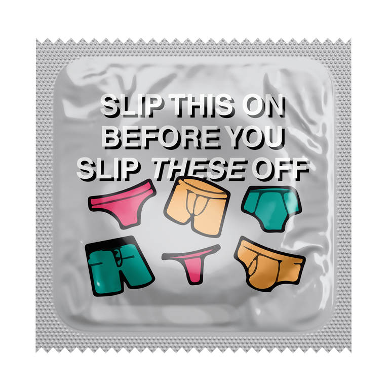Slip This On Before You Slip These Off Humorous Condoms, Bag of 50