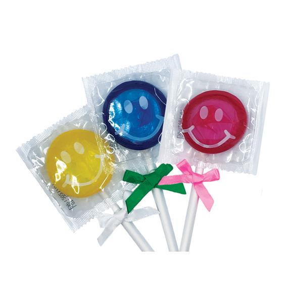 Assorted Smiley Condom Pops, Bag of 50