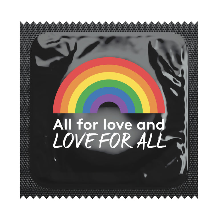 All for Love Rainbow Pride Condoms, Bag of 50