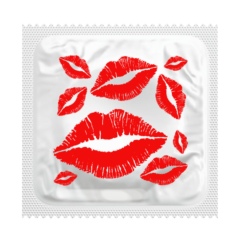 Red Lips Bachelorette Party Condoms, Bag of 50